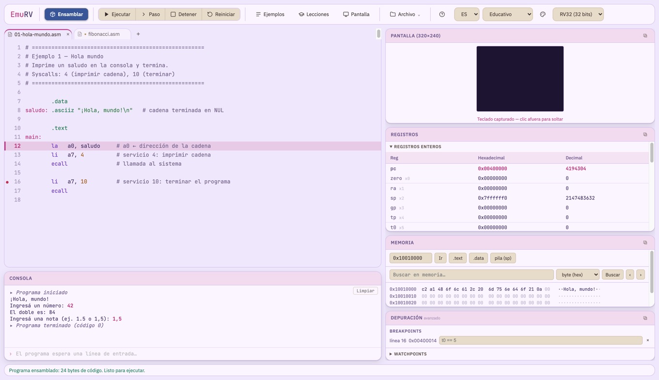 EmuRV with the Retro Kawaii theme: pastel vaporwave palette